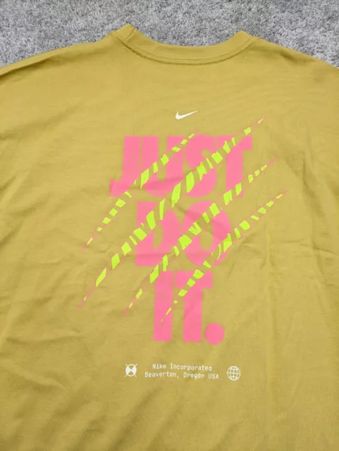 Nike Oversized Shirt Mens Large Just do it 80s 90s Mustard Spell-Out NWT $45.00 2