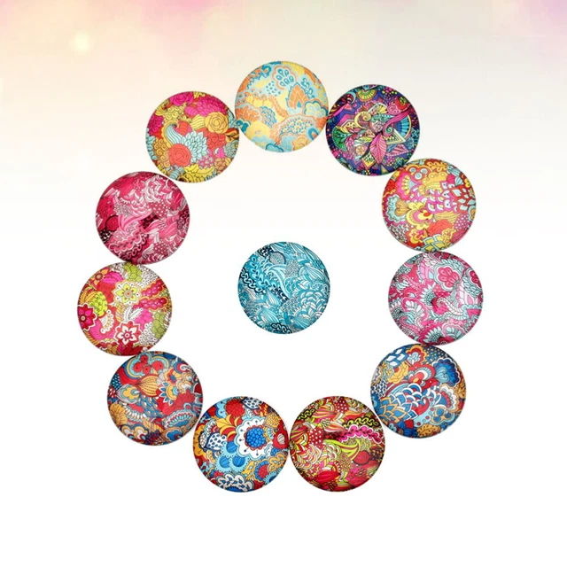 20 Pcs Flatback-Dome- Schmuck Alte Glascabochons Heilen Aufkleber