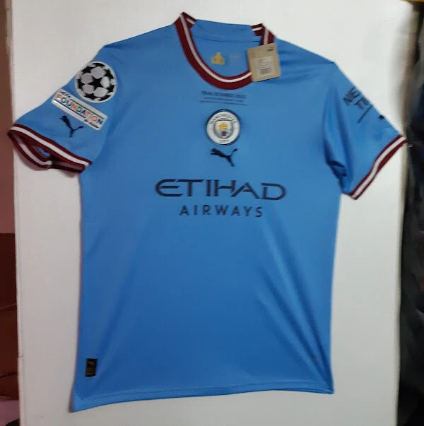 Kit Maglia E Pantaloncini Manchester City Personalizzata Haaland 9 - Taglie Bambino, Replica Autorizzata