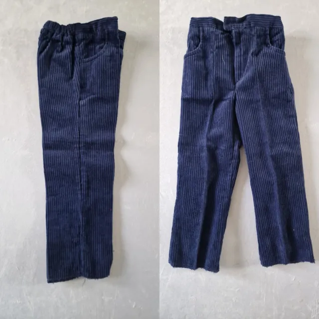 Pantaloni in corda vintage per ragazzi -18- 24 mesi - blu anni '70 discoteca KB27