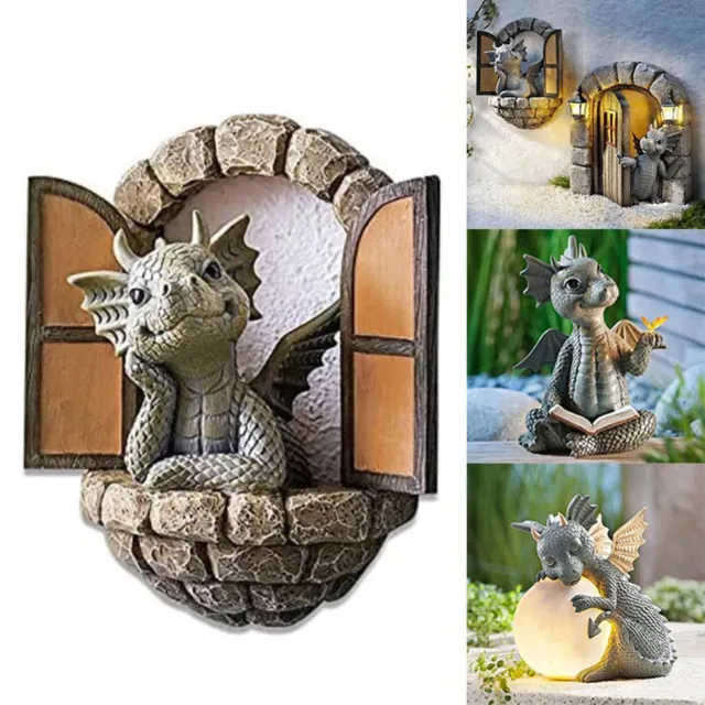 Pendant Sculpture Wall Art Crafts Decorate Ornaments Dragon Climbing Window