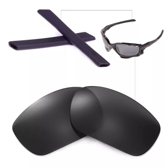 New Walleva Polarized Black Lenses And Black Earsocks For Oakley Jawbone