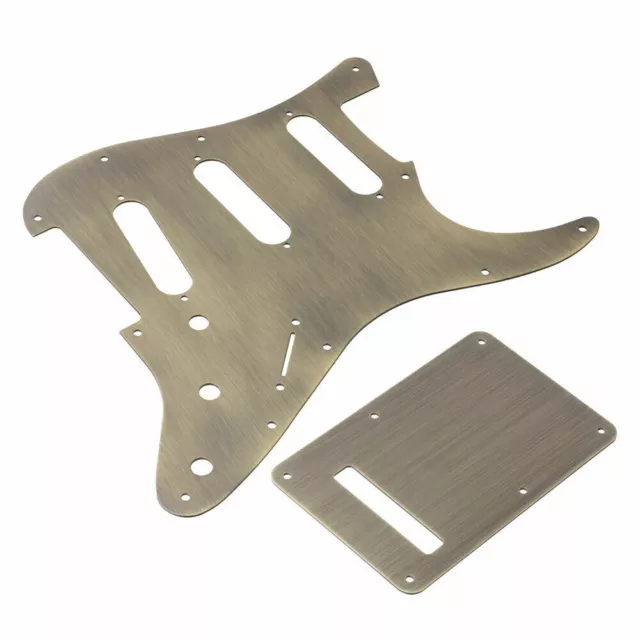 NEW PICKGUARD ANODIZED STRATOCASTER SSS  + BACKPLATE - bronze - guitar STRAT