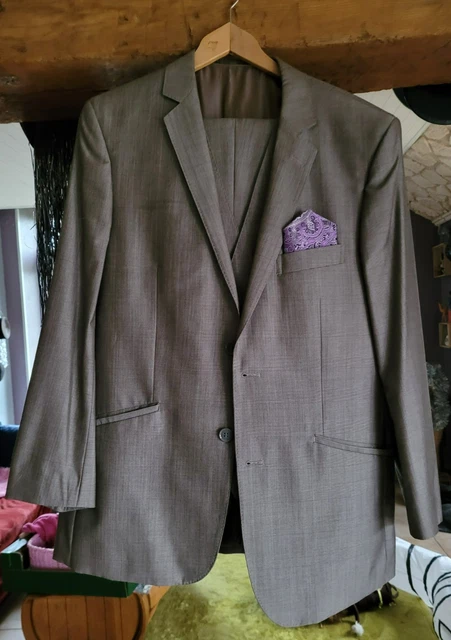 Costume Vintage à Rayures Renoma - 100% Laine - Taille FR 48 / US 40 - Occasion Très Bon état