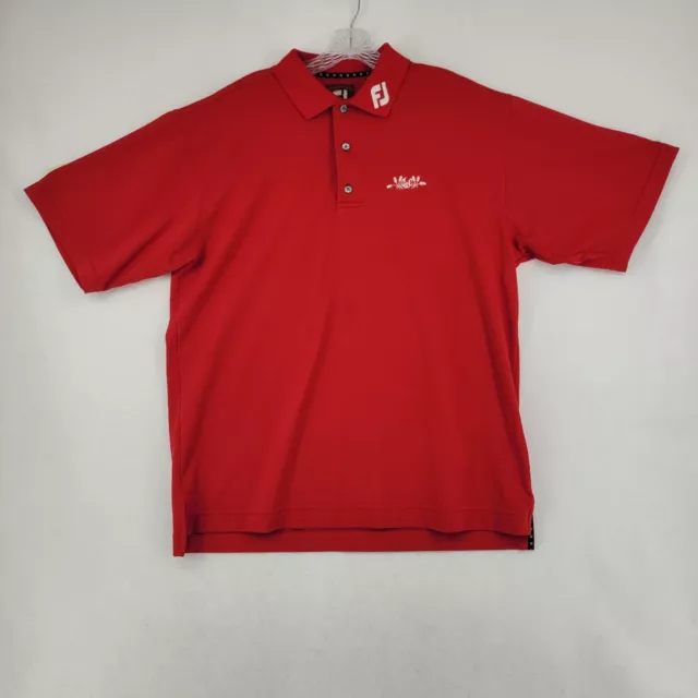 FootJoy Mens Shirt Size L Red Polo Titleist Golf Performance Short Sleeve