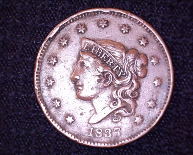 1837 Large Cent Matron Head Nice Detail #HC019