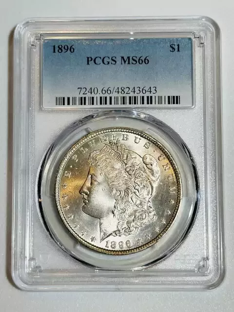 1896 P Morgan Silver Dollar PCGS MS-66 White!