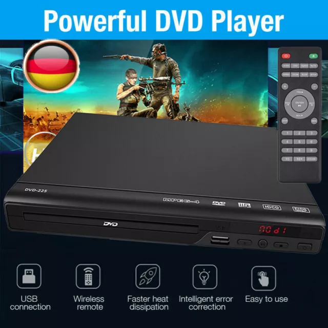 15W Haushalt Kinder DVD Player CD DVD 225 EVD Abspieler Gerät EU-Stecker USB 3