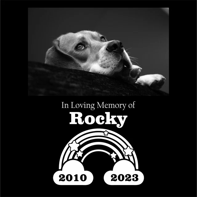 Pet  Memorial Grave Marker Granite Plaque headstone dog 12x12 Rainbow Bridge