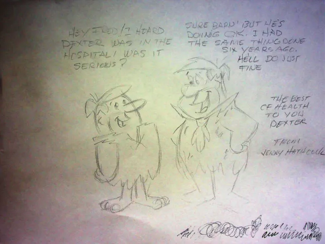 Jerry Hathcock SIGNED  1996 THE FLINTSTONES Hand Drawn Pencil Hanna-Barbera Art