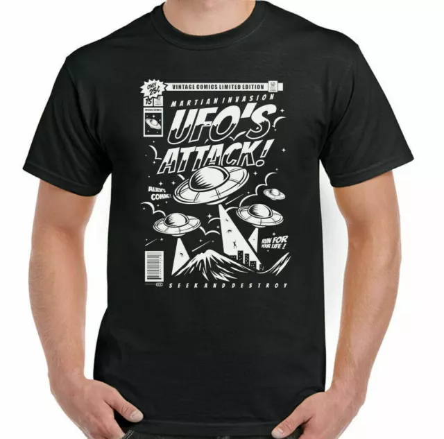 UFO T-Shirt NASA Mens Funny Alien Spaceman Spaceship Astronaut Space Telescope