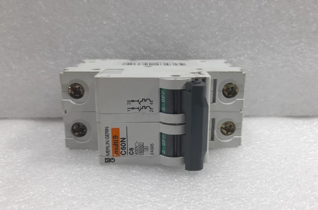 MERLIN GERIN C60N multi9 Circuit Breaker 400V~ Uimp: 6KV 2PCs In Lot MERLIN GERIN C60N multi9 Circuit Breaker 400V~ Uimp: 6KV 2PCs In Lot
