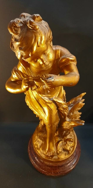 Grande Statue  Charmeuse Signé   Auguste Moreau . Art Nouveau          1834-1917