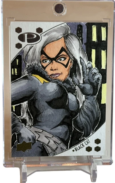Black Cat 2017 UD Upper Deck Marvel Premier Sketch Card #1/1 By Joel Rivas
