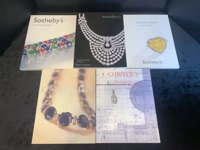 Sotheby's & Christies Auction Catalog’s Magnificent Jewels Lot of 5