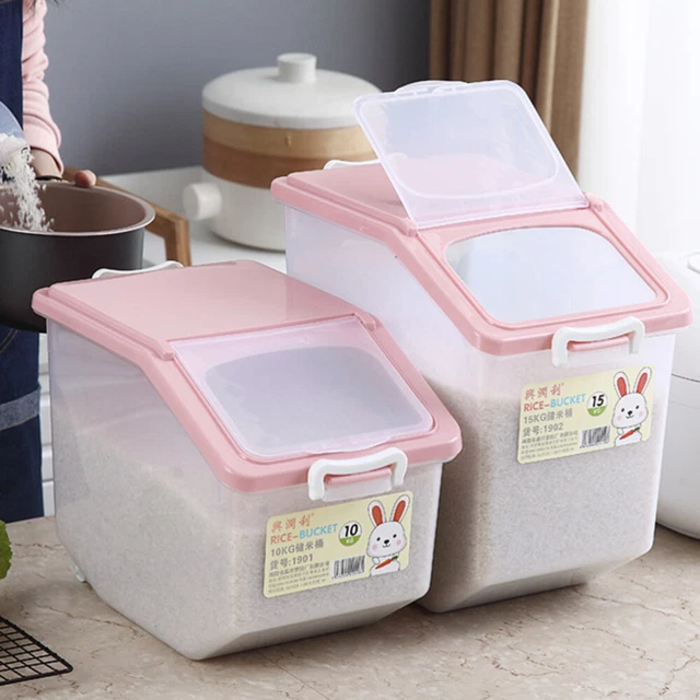 1 pieza dispensador de arroz hermético de cereales para almacenamiento de cubo de grano