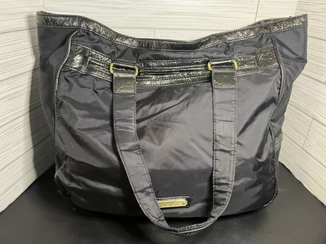 Steve Madden Women's Black & Gold PVC Polyester Shoulder Tote Bag - 19 x 14" 3