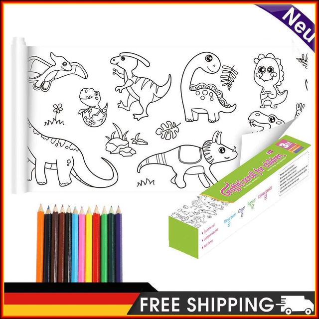 DIY Color Filler Paper multiusos con lápiz para regalo infantil (Dinosaur Park)