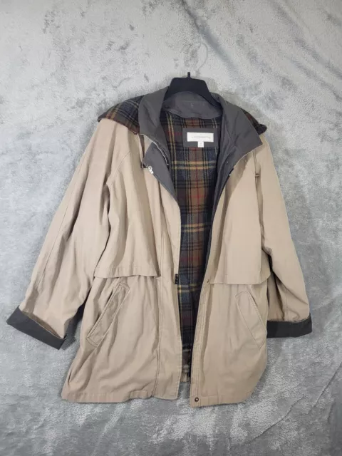 Liz Claiborne Jacket With Hood and Lining Size XL Light Brown Outerwear Womens