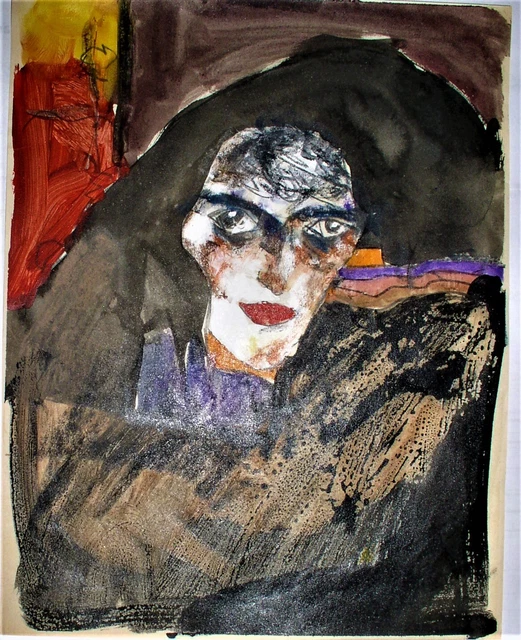 Egon Schiele (wohl Nach)- Kunstblatt - Aquarell - Mutter,  nicht signiert
