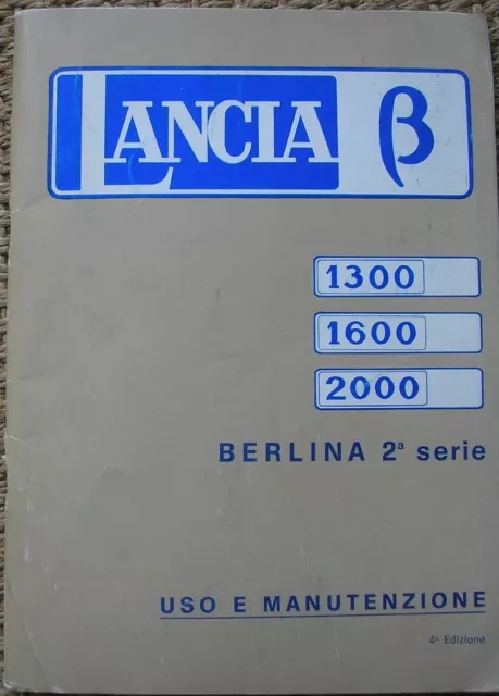 Libretto Uso Manutenzione Lancia Beta Berlina 2 Serie 1976 Notice Owner's Manual