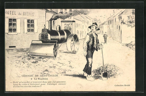 CPA Illustrateur Saint-Saulge, Légende, Le Rouleau, Hotel du Bazois