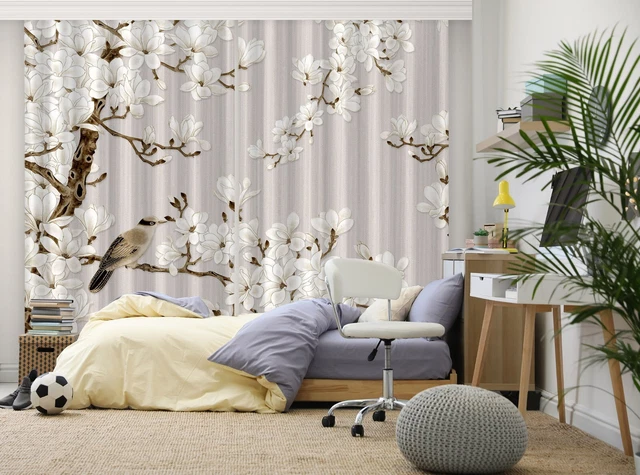 3D Flower Branch Bird ZHUA4310 Photo Curtain Window Blockout Fabric Amy 2023