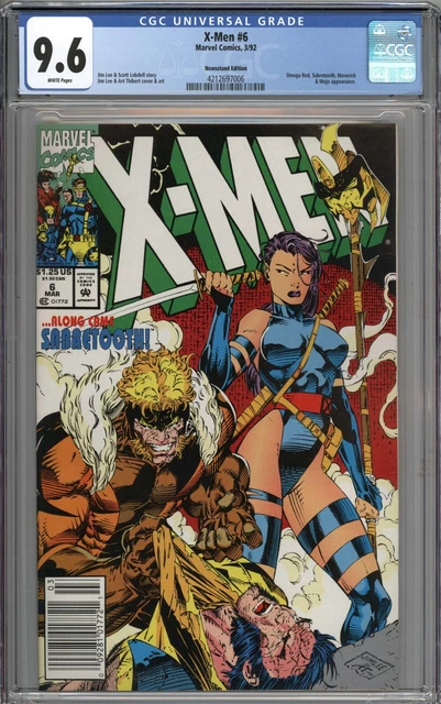 X-Men #6 CGC 9.6 NM+ RARE Newsstand Variant Omega Red, Sabertooth & Maverick
