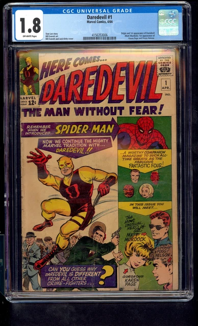 Daredevil 1 CGC 1.8 Origin and 1st App of Daredevil 1st App of Karen Page 1964