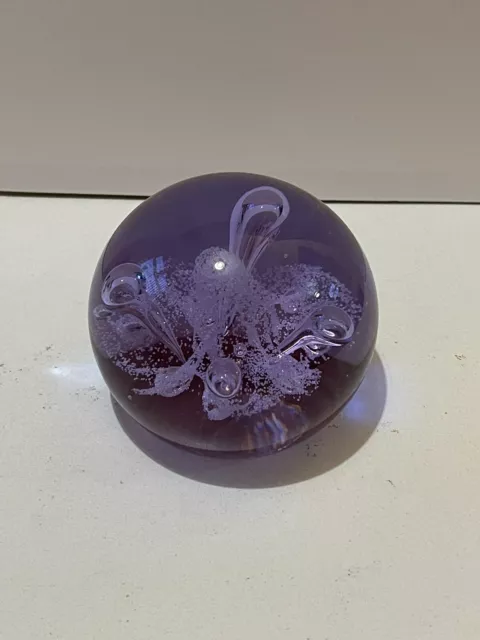 Caithness ‘Moonflower’ Mini Purple Glass Paperweight