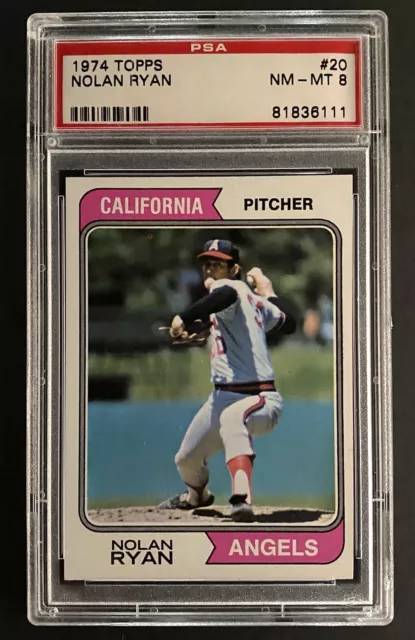 1974 Topps #20 Nolan Ryan California Angels HOF PSA 8 NM-MT