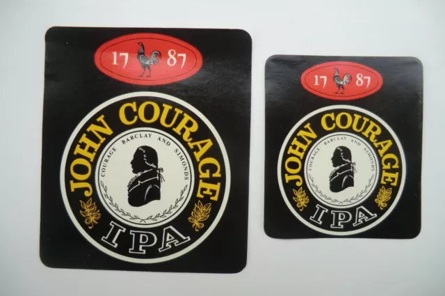 Pair Mint Courage Barclays  And Simonds Ipa Brewery Beer Bottle Labels