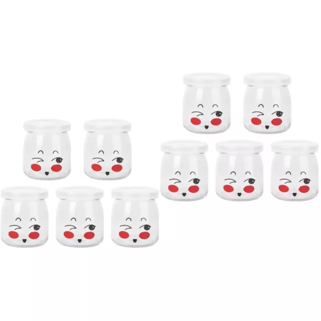 10 Pcs Honey Containers Glass Jar with Lid Cups Feeding Bottle