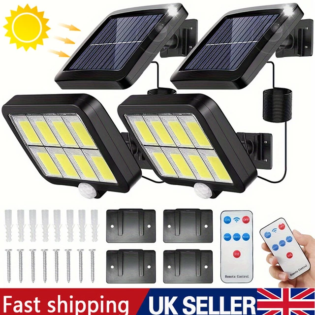 SOLAR POWER LED PIR Motion Sensor Wall Light Security Outdoor Garden ...