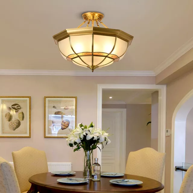 22" Tiffany Ceiling Light  Flush Mount for Dining Room Living Room Pendant Lamp