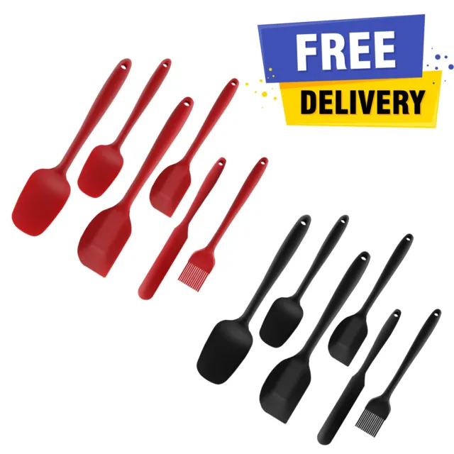 AEX 6pcs Silicone Spatula Utensils Set Heat Resistant For Cooking Baking Kitchen