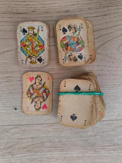ANCIEN JEU DE cartes de belotte portraits français marque HERON "OPAK