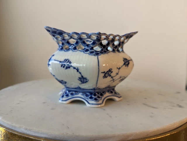 Royal Copenhagen Blue Fluted Full Lace # 1113 Open Sugar Bowl, 1st Quality Royal Copenhagen Blue Fluted Full Lace # 1113 Open Sugar Bowl, 1st Quality