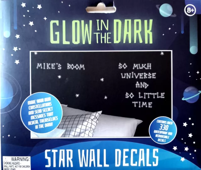 335 SUPER BRIGHT Glow In The Dark Star Wall Decals Decoration Stickers Luminous 3