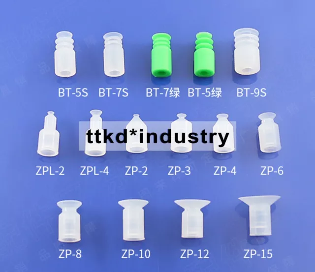 100PCS NEW Robotic Suction Cup Silicone Nozzle ZP0203040608101215 BT5 ZPL24