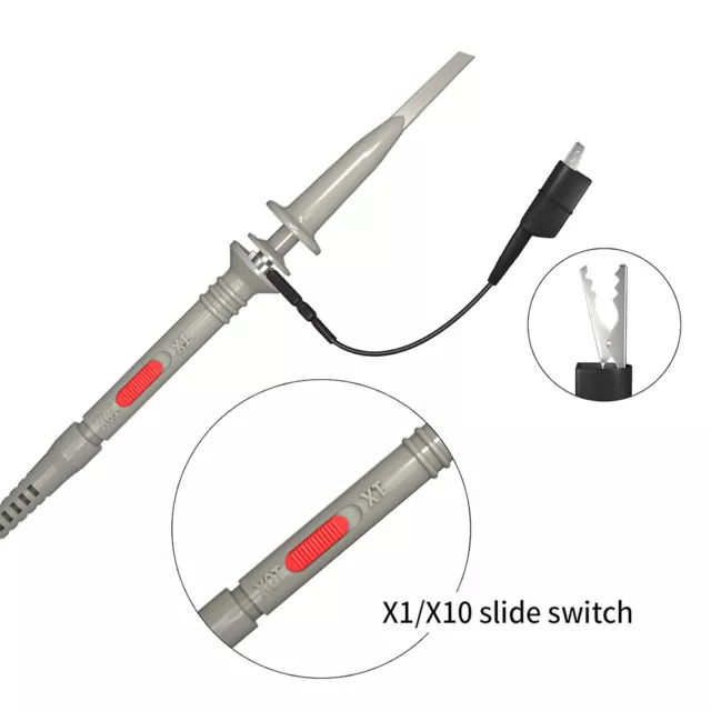 4PCS 100MHz X10 Test Scope Probes BNC Clip Cable For Tektronix HP Oscilloscope 2