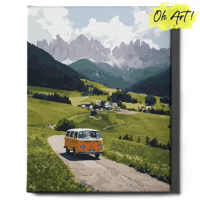 Oh Art! Premium 40x50cm Leinwand Malen nach Zahlen Erwachsene mit Rahmen Berge