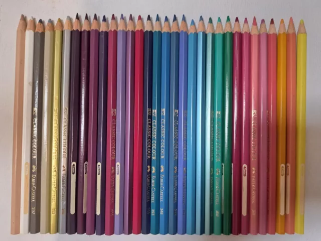 Faber Castell Classic Colour Colouring Pencils 32pcs Metallics/Pastels included