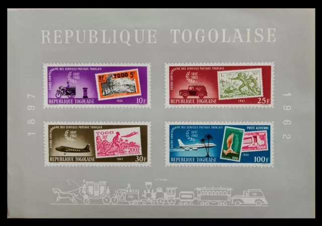 115.TOGO 1962 Imperf Briefmarke M/S Postal Service Transport auf Briefmarken.