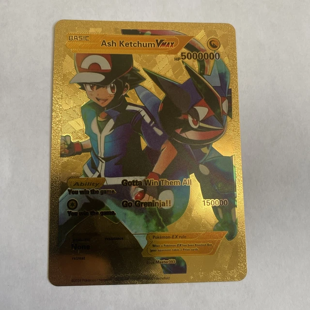 ASH KETCHUM VMAX Silver Foil Fan Art Card Hp5000000  Weakness None  13.39 - PicClick UK