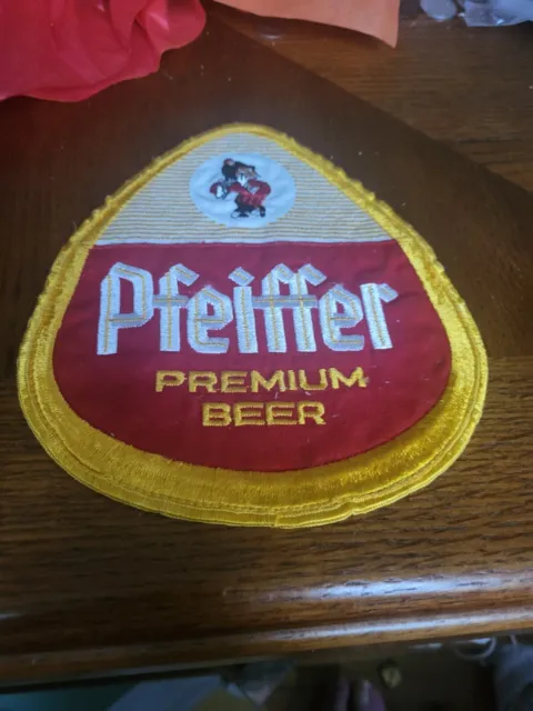 Vintage Original Pfeiffer Premium Beer Route Drivers Shirt Patch Pfeiffer Beer