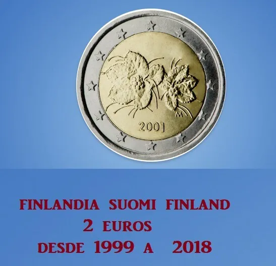 Finlandia, 2Euros, Años Desde 1999 A 2018, Suomi Finland.