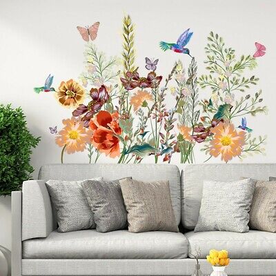 1 Set Flower Butterfly Removable Wall Stickers Room Decor Mural Art Home Decal