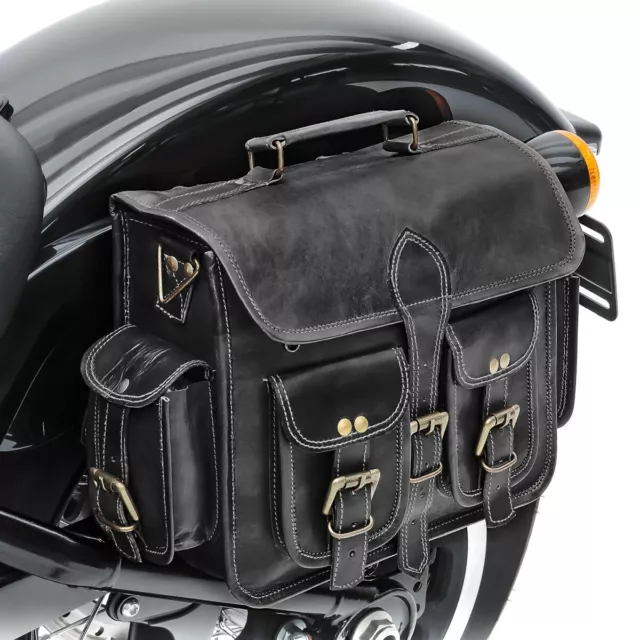 Leather saddlebag for Indian Chief / Bobber / Dark Horse SV3 black