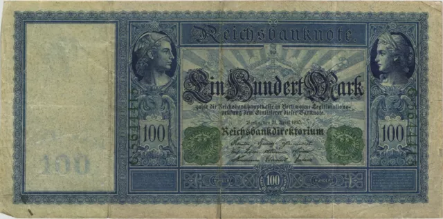 R.044a 100 Mark 1910 Flottenschein Siegel grün (3)